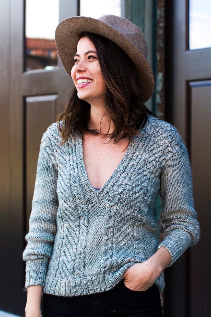 Deep vneck cheap sweater