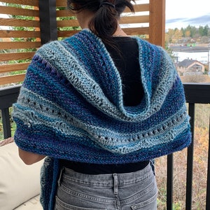 Blue Rectangular Shawl