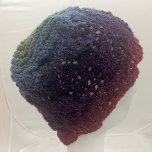 Hand knit, wool beanie