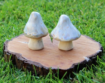 Ice cream Mushroom duo, handmade ceramic, unique, decorative, sculpture, home décor, garden décor, ornament, colourful, glazed stoneware