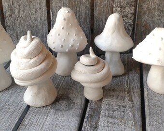 Pottery / ceramics DIY kit, Create your own, mushrooms, handmade, paint it, art kit, craft kit, decorate, create, sculpture, mushroom