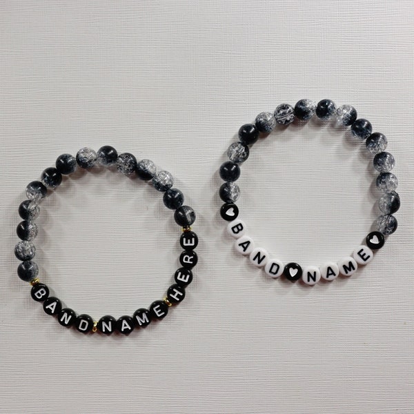 SMOKY BLACK SERIES // Fully customizable! Rock Band Bracelets / Emo / Punk Rock