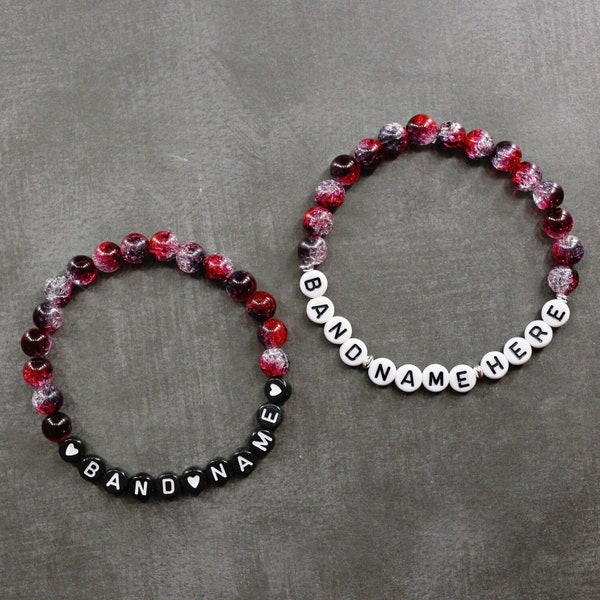 BLACK CHERRY SERIES // Fully customizable! Rock band bracelets - Emo bands - Metal bands - Any band