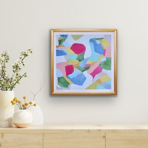 Colorful Abstract Art Print: Square Modern Vibrant Wall Decor, Multiple Sizes