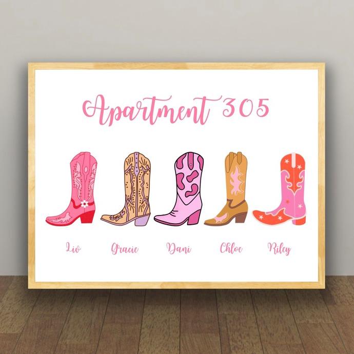 Personalized Roommate Wall Decor, Personalized Prints for Dorm, Roommate Custom Wall Art, Roommate Custom Print, Roommate Art 5 People
