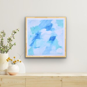 Blue White Abstract, Blue Lagoon Print, Square Art, Blue Abstract Coastal Print, Blue Abstract Wall Art, Coastal Art Print, Dorm Wall Decor