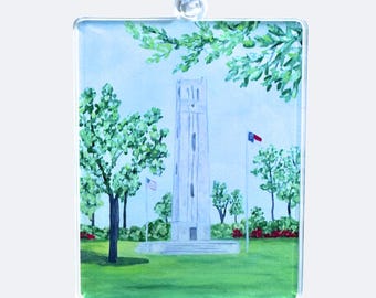NC State Christmas Ornament - NCSU State Bell Tower Art Gifts