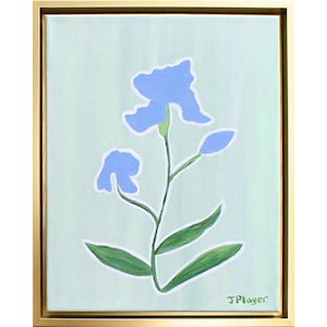 Original Art Iris Flower, Iris Flowers Painting, Expressionist Iris Painting, Iris Original Painting, Modern Southern Floral Wall Art