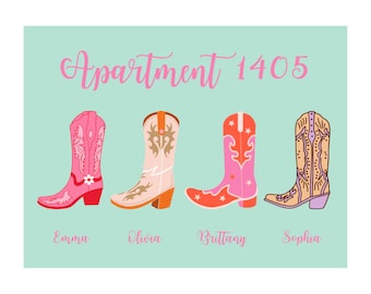 Personalized Roommate Wall Decor, Personalized Prints for Dorm, Dorm Wall Decor for College Girls, Preppy Wall Art, Apartment Decor College