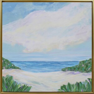Coastal Painting Original, Sea Breeze 1, 24 x 24, Coastal Abstract Painting, Abstract Coastal Framed Wall Art, Canvas Beach Wall Art