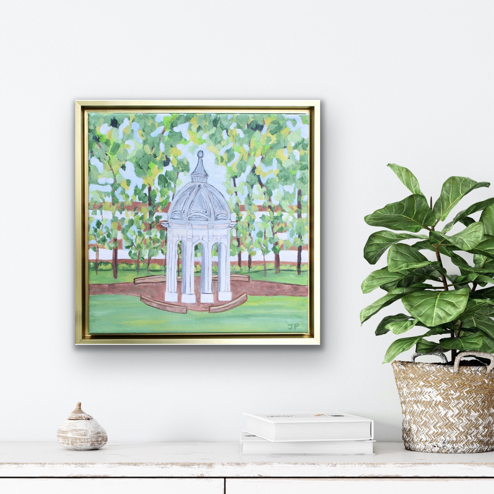 Original Art ECU Cupola in Greenville North Carolina Painting East Carolina University Grad Gift