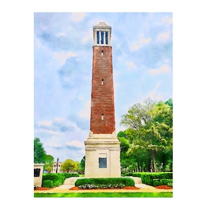 Officially LIcensed - Denny Chimes Art Print, The University of Alabama Art Print, Crimson Tide Wall Decor, Alabama Wall Art, Bama Wall Art