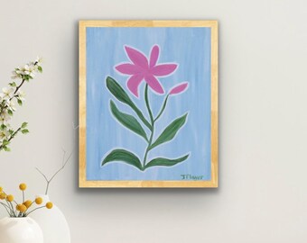 Stargazer Lily Art Print: Pink & Green Modern Floral Wall Artwork