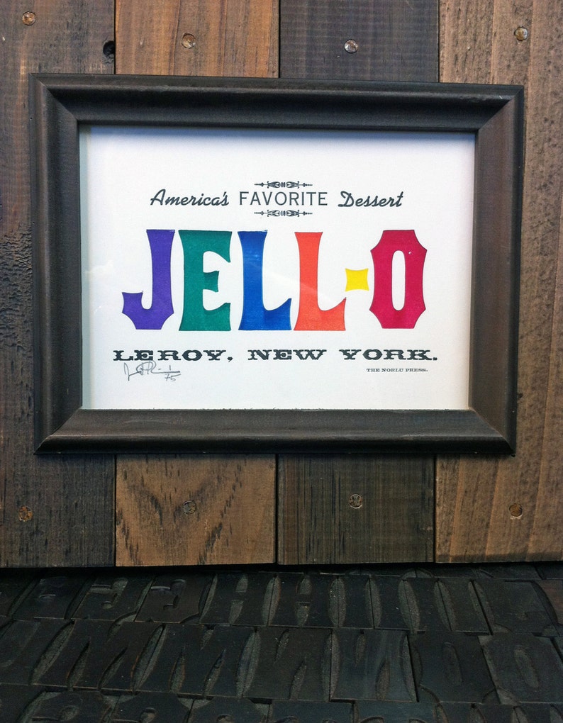 7-color Jell-O LeRoy, New York Letterpress Art Print image 5