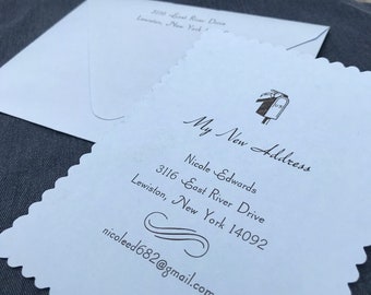 Letterpress Change of Address Card with Personalized Envelope (Set of 16)