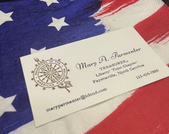 Daughters of the American Revolution DAR Business Cards