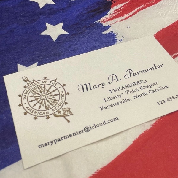 Daughters of the American Revolution DAR Business Cards