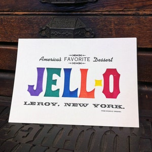 7-color Jell-O LeRoy, New York Letterpress Art Print image 2