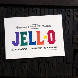 7-color Jell-O LeRoy, New York Letterpress Art Print image 4
