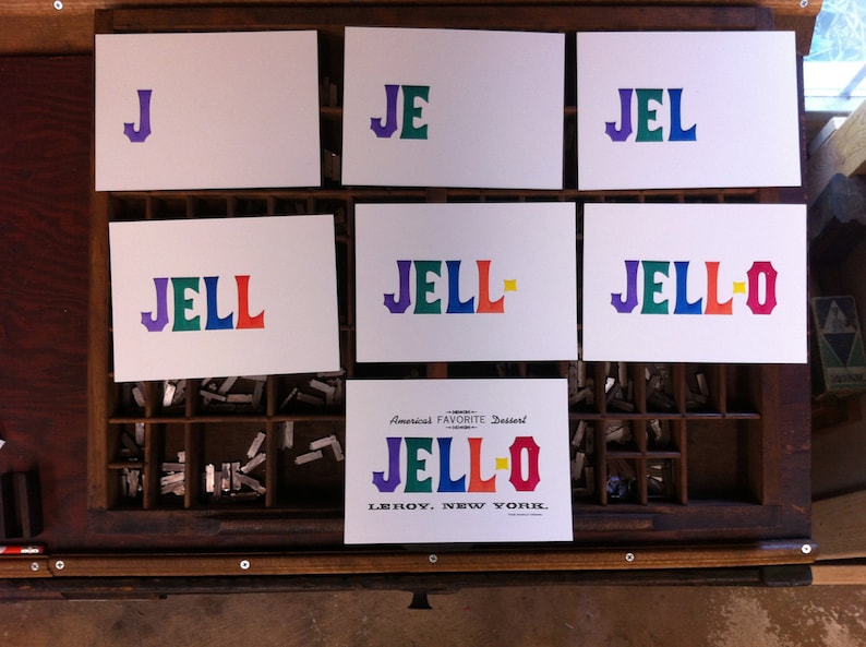 7-color Jell-O LeRoy, New York Letterpress Art Print image 3