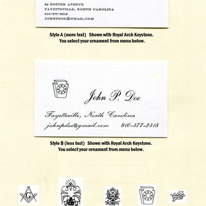 Masonic Calling Cards 100 count Letterpress-100% Cotton image 5