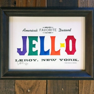 7-color Jell-O LeRoy, New York Letterpress Art Print image 1