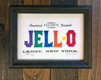 7-color Jell-O LeRoy, New York Letterpress Art Print