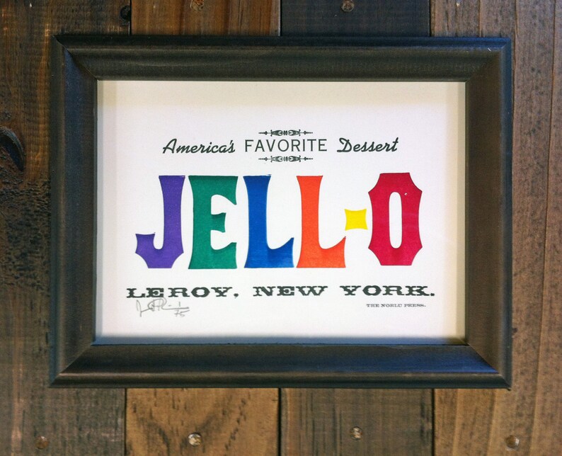 7-color Jell-O LeRoy, New York Letterpress Art Print image 1