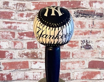 Baseball Tap Handle Kegerator Yankees  Brew Ale New York  Tailgate Handmade New Man Cave Tower Home Brew Team Gifts Sports Fan