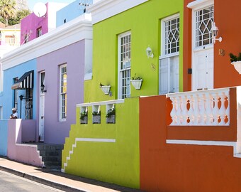 Brightly colored houses in Bo Kaap, Cape Town, South Africa
