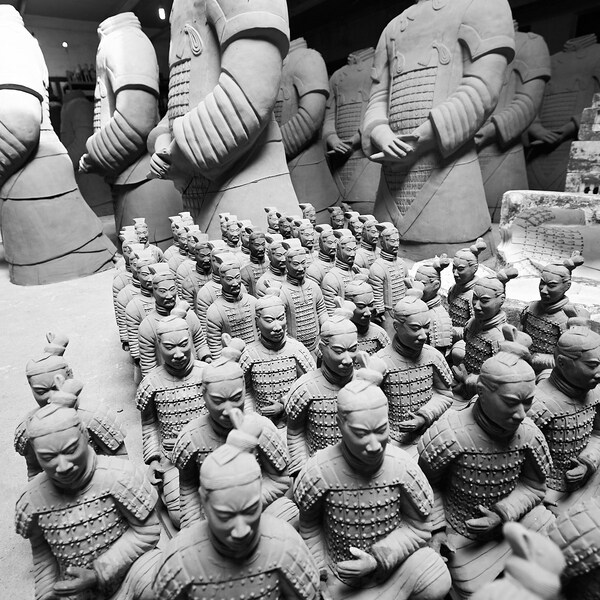 Terracotta warrior reproductions in Xian, China