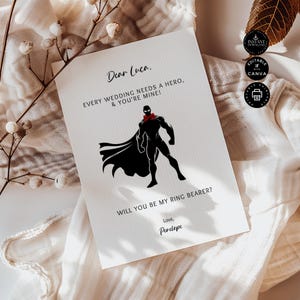 Classic Will You Be Our Ring Bearer Template, Modern Wedding Ring Proposal, Be My, Invite, Inst Download, Printable, Edit in Canva 5x7", Y10