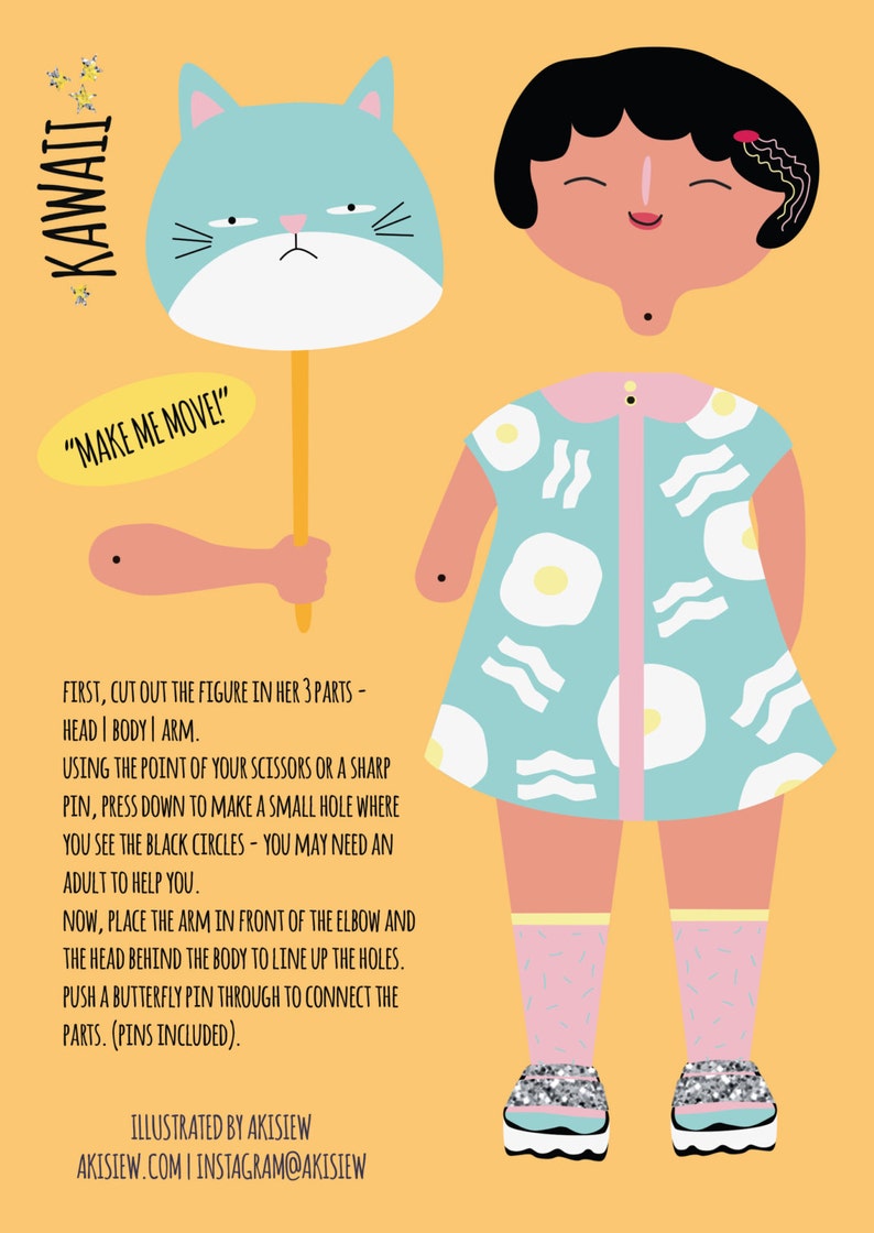 Kawaii PeekABoo Moveable Paper Puppet