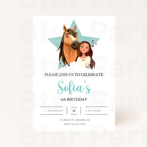 DIY horse invitation, horse invite, Kid's Birthday Party Invite Birthday Invitation, template, printable, Personalized Horse, Digital Image.