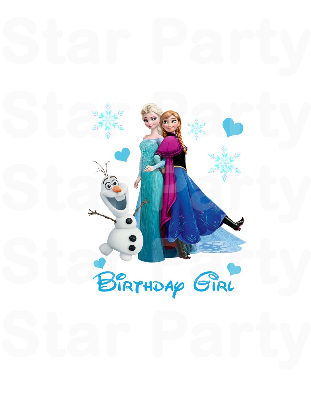 INSTANT DOWNLOAD Elsa, Anna, Birthday Girl, Frozen Digital Image for T