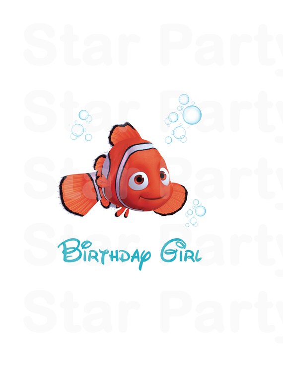 INSTANT DOWNLOAD Finding Nemo Birthday Girl Digital Image | Etsy