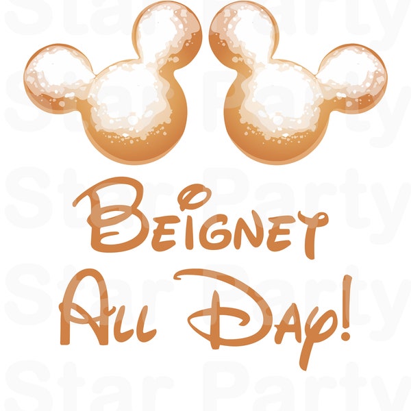 Beignets, Mickey Mouse Digital Image for T shirt Printable Iron On Transfer Sticker