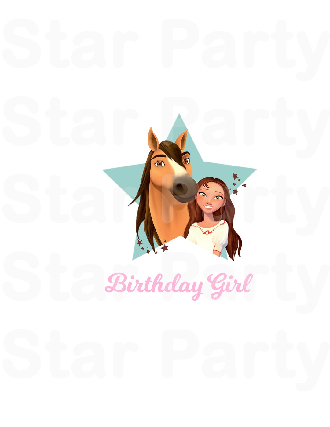 Birthday Girl PDF Digital Image, Printable for Iron on Transfer Sticker ...