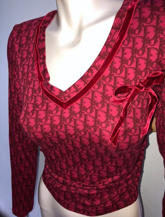 90s Dior monogram top / vintage Christian Dior pin
