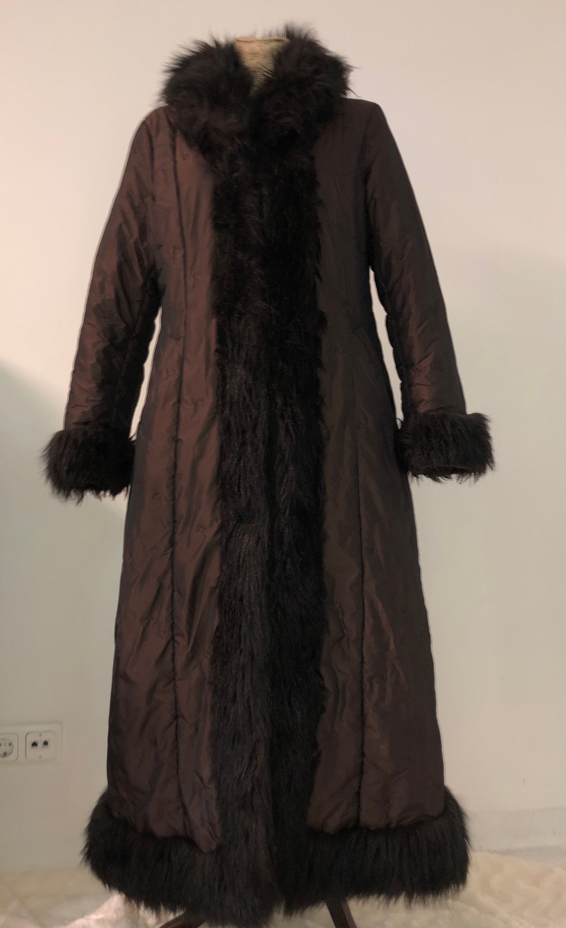 Vintage long Afghan coat / copper brown coat Penny Lane coat Etsy
