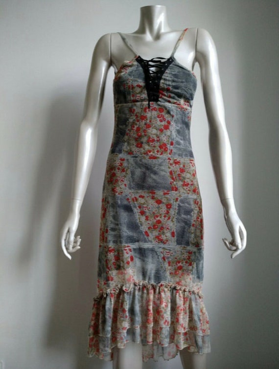 Vintage mesh dress / Gaultier style dress / Corset