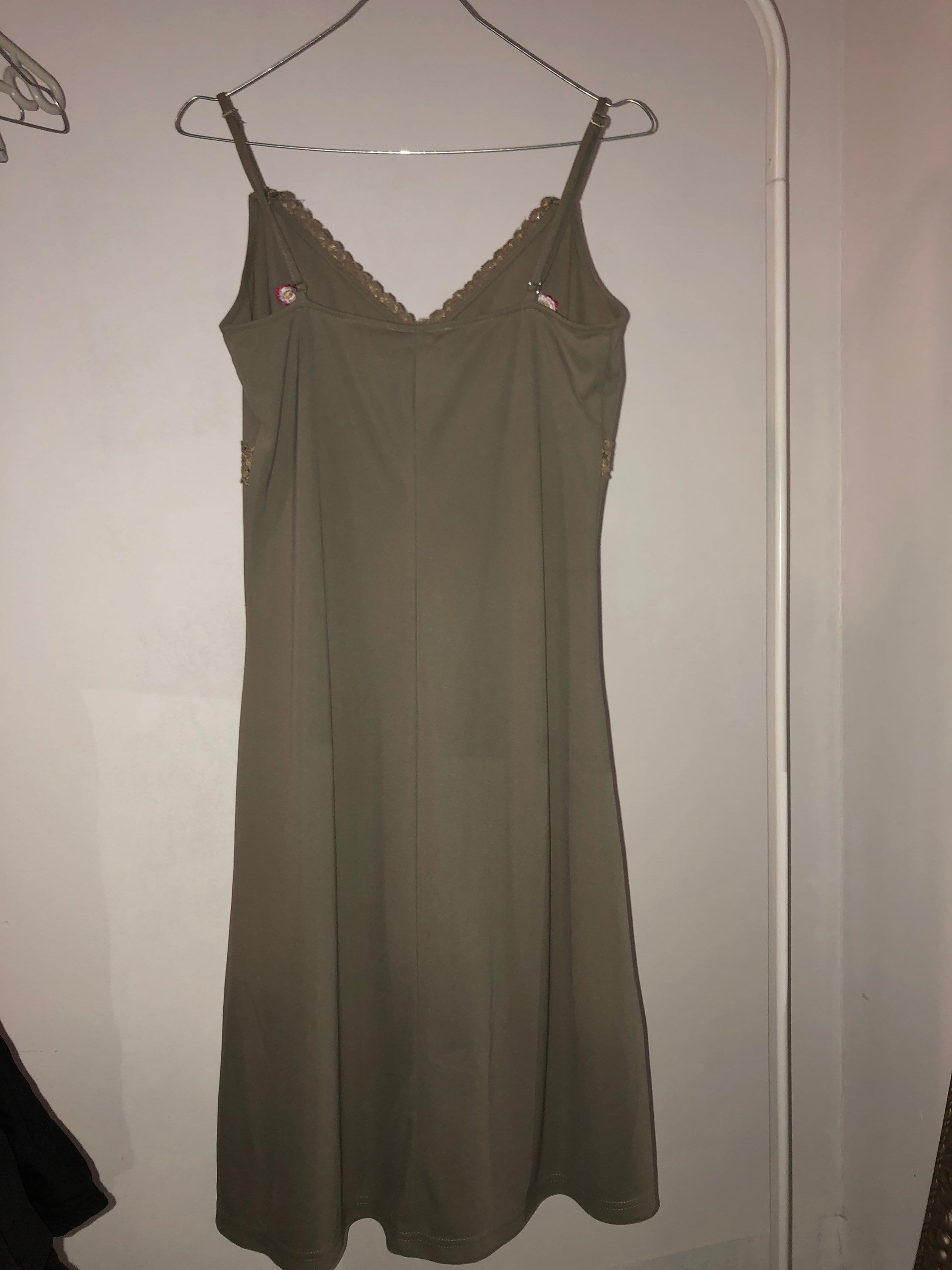 Y2K Embroidered Khaki Green Butterflies Camisole Dress Size M/L Etsy