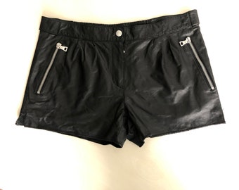 Rare Prada lamb leather hot pants size M Rare vintage Prada black very soft leather shorts