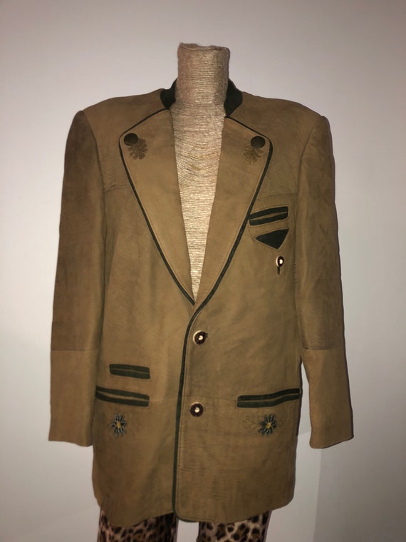 Dirndl Bavarian leather jacket / Tracht leather j… - image 5