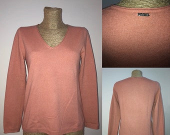 Kaschmirpullover lachsrosa Massimo Dutti Größe M / Vintage Kaschmir Pullover altrosa