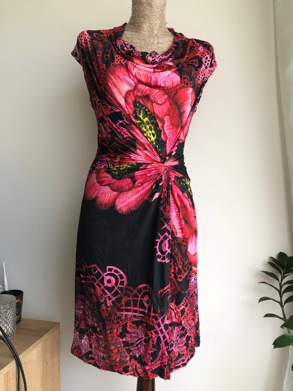 Desigual Floral Dress Midi Jersey F Gem 