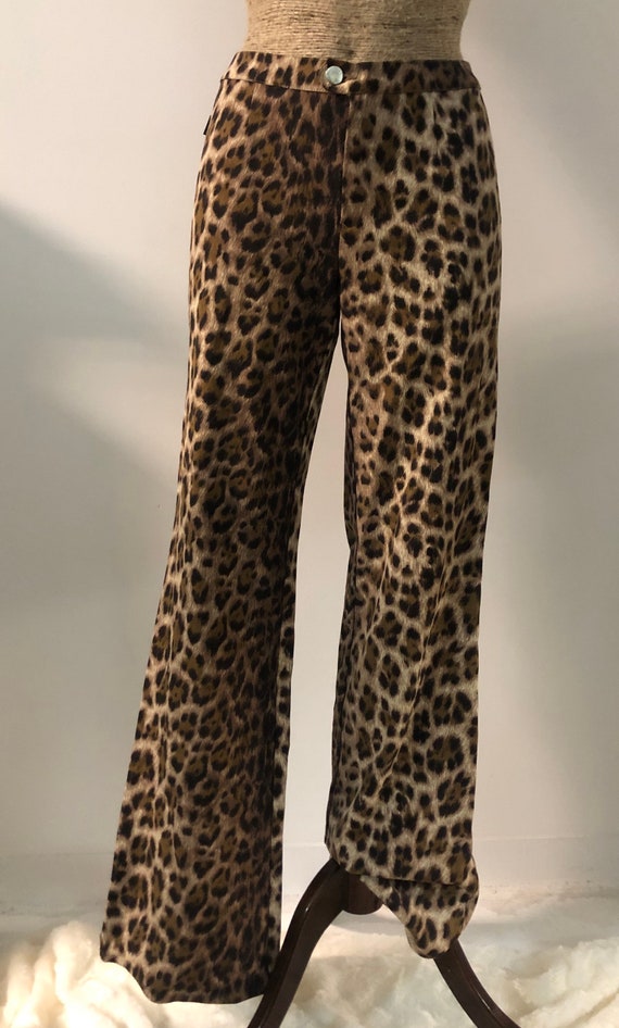 Vintage 90s 00s flared pants leopard trousers Mosc