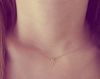 Letter P Pendant - Gold Chain With Letter P Pendant Letter P Pendant - Gold Chain With Letter P Pendant