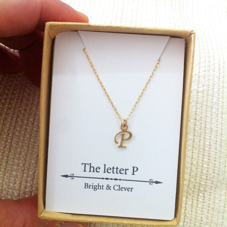 Letter P Necklce Initial Necklace Initial Jewelry Initial Etsy
