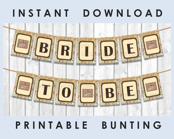 Bride To Be Banner Bridal Shower Bachelorette Party Vintage